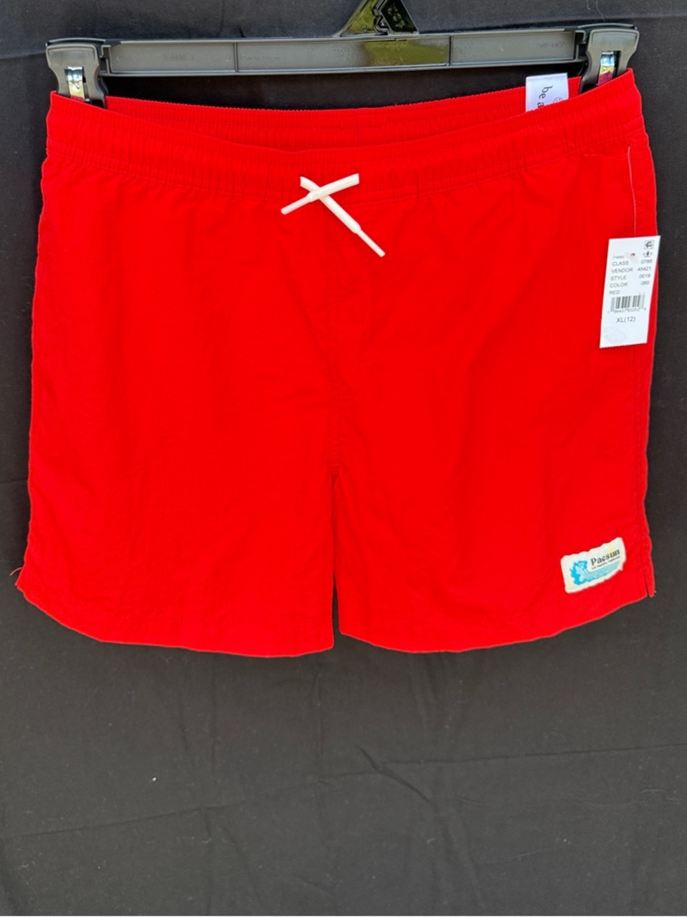 Pacsun Kids Red 4.5" Swim Trunks with White Drawstring Kids Unisex Size XL (12)